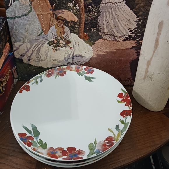 🍅🥪4 Tabletops Galler Plates 11”×2"🍛🍲 Hand Painted Set,NICE GIFT.🥙🥞🍱🎁 - Picture 9 of 14
